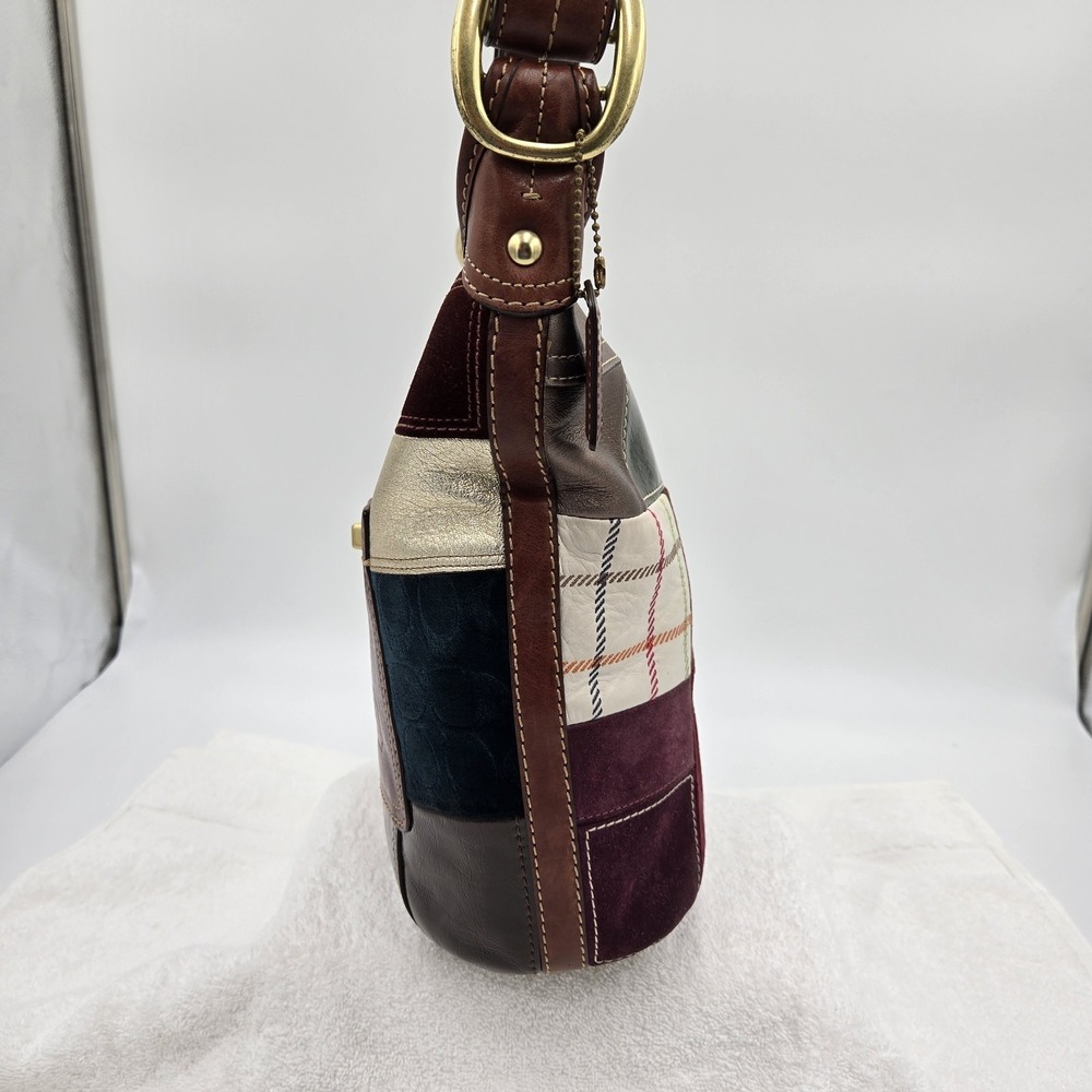 Vtg Coach Bleecker Legacy Holiday Patchwork Duffle Crossbody Shoulder Bag Purse - Picture 11 of 16